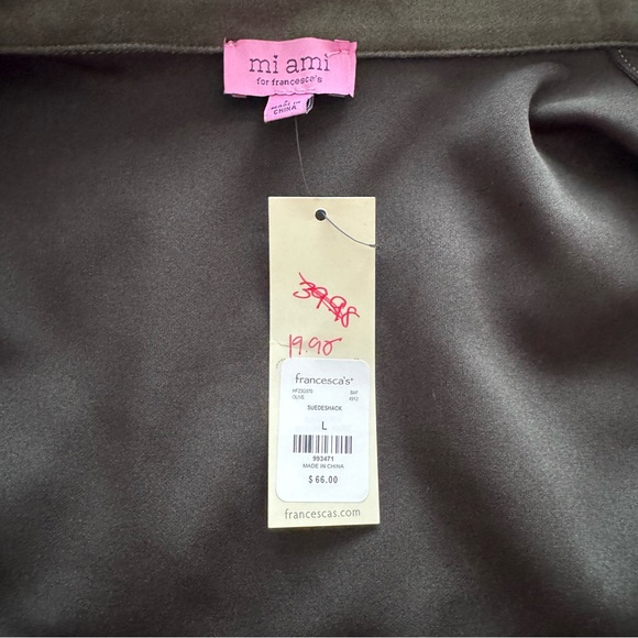 Francesca’s Faux Suede Shirt Jacket Size L NWT - Picture 5 of 6